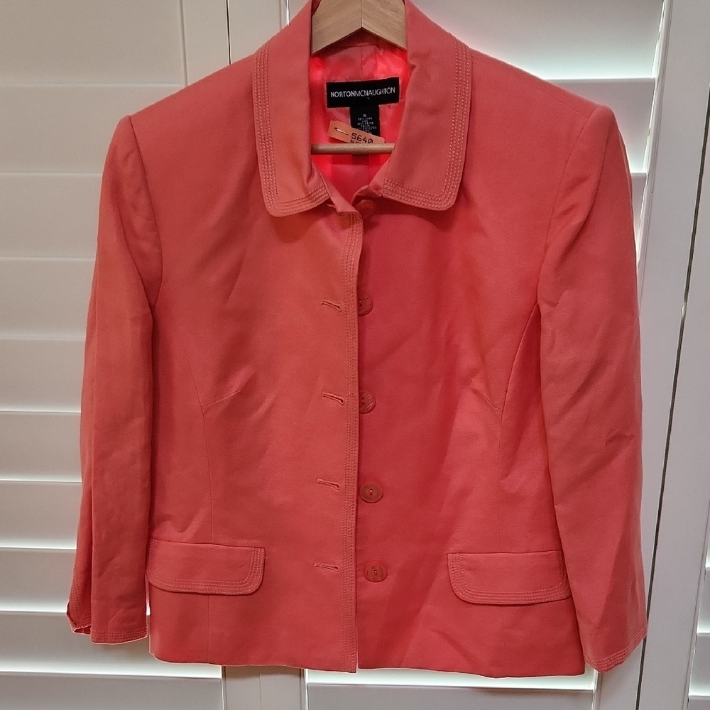 Norton McNaughton Pink Tailored Blazer